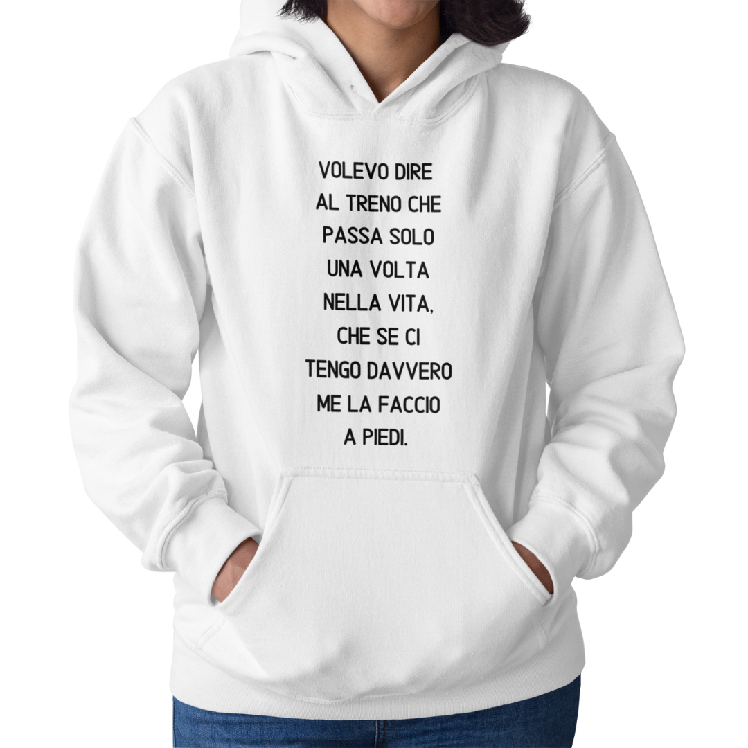 Felpa con Cappuccio Donna "Volevo dire al treno"
