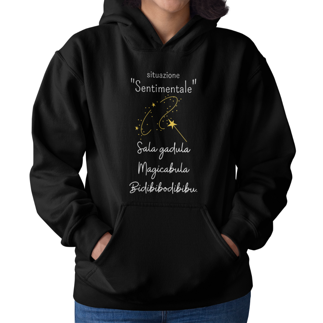 Felpa con Cappuccio Donna "Situazione sentimentale"