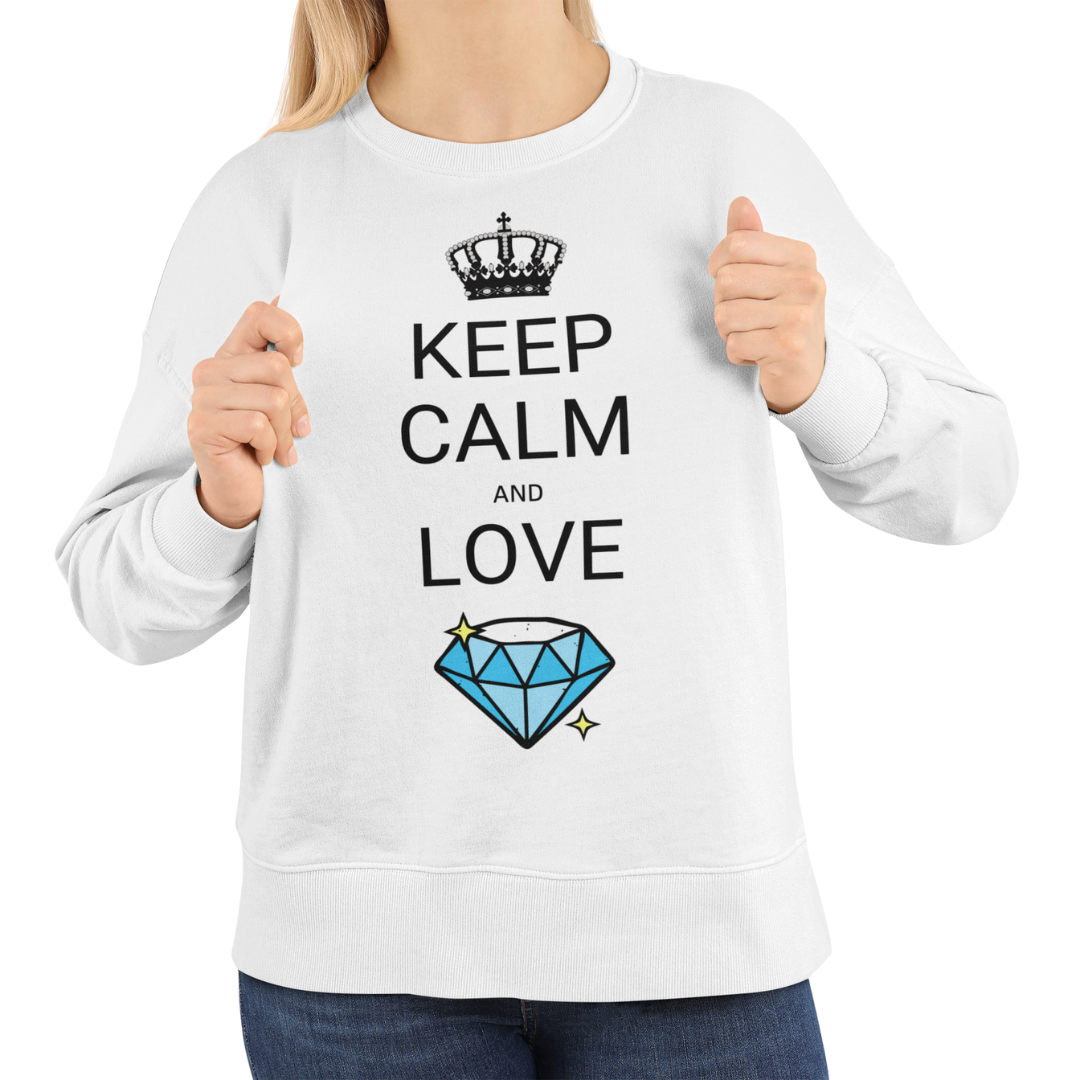 Felpa Girocollo Donna "Keep calm and love diamond"