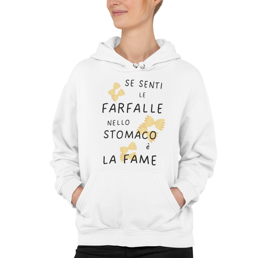 Felpa con Cappuccio "Se senti le farfalle nello stomaco"