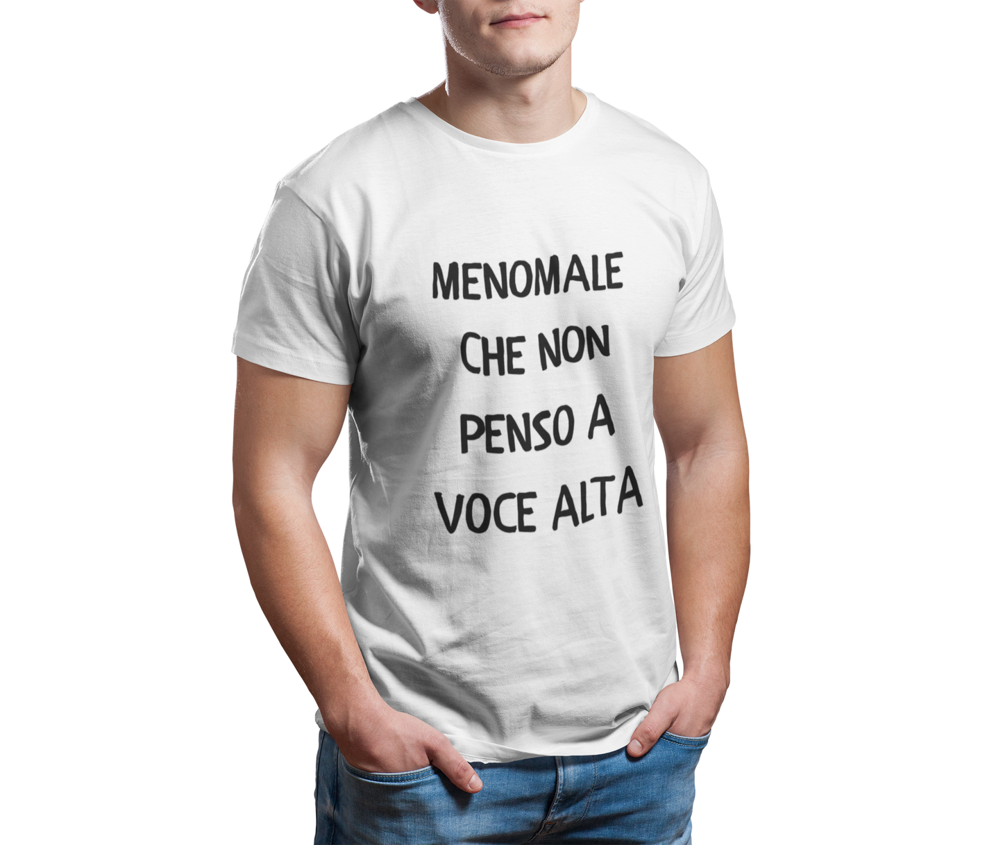 Maglietta Uomo "Menomale che non penso a voce alta"