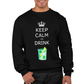 Felpa Girocollo Uomo "Keep calm and drink mojito"