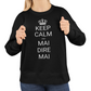 Felpa Girocollo Donna "Keep calm and mai dire mai"