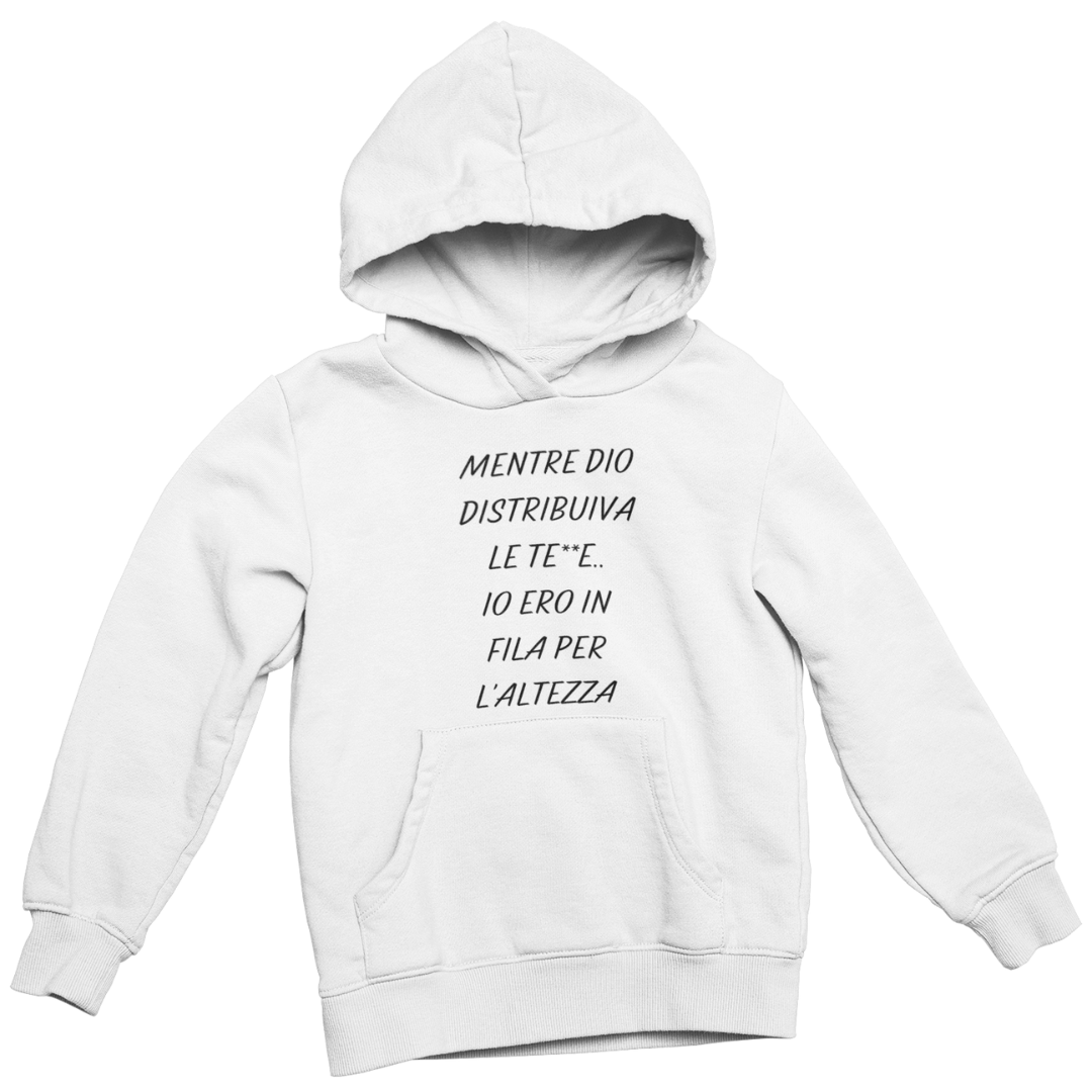 Felpa con Cappuccio Donna "Mentre Dio distribuiva le te**e"