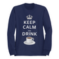 Felpa Girocollo Donna "Keep calm and drink coffee"